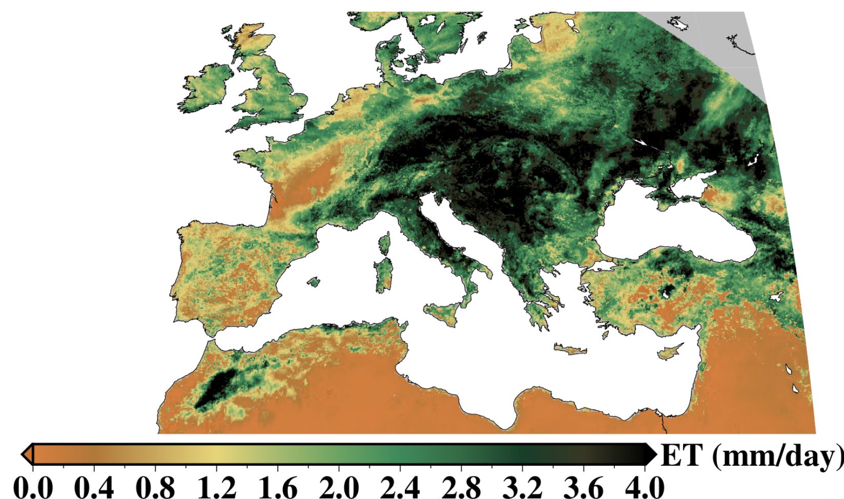 European water energy fluxes from satellite remote sensing